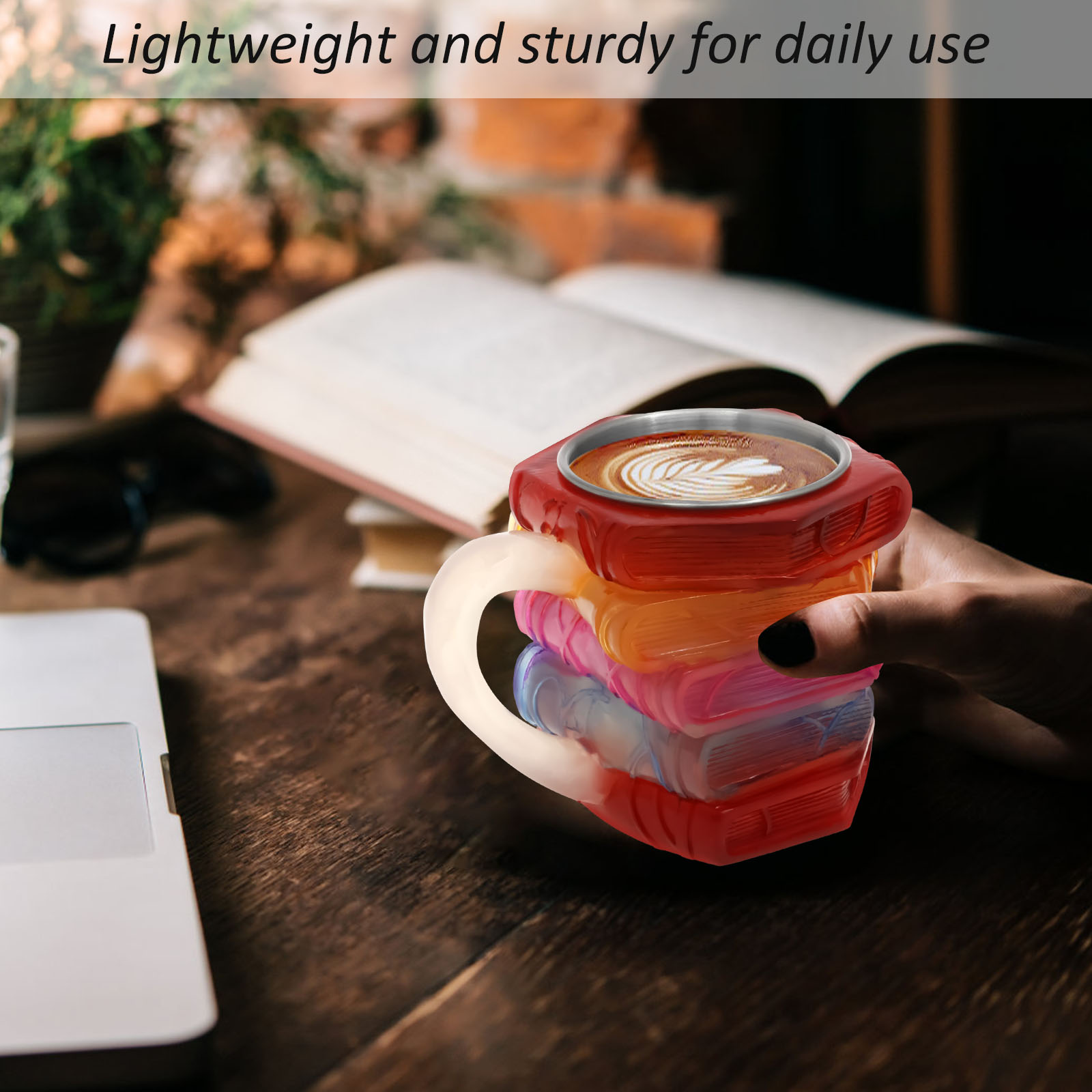 Painted Book Mug 3D Colored Gl - Coffee Equipment Eu 评论和价格