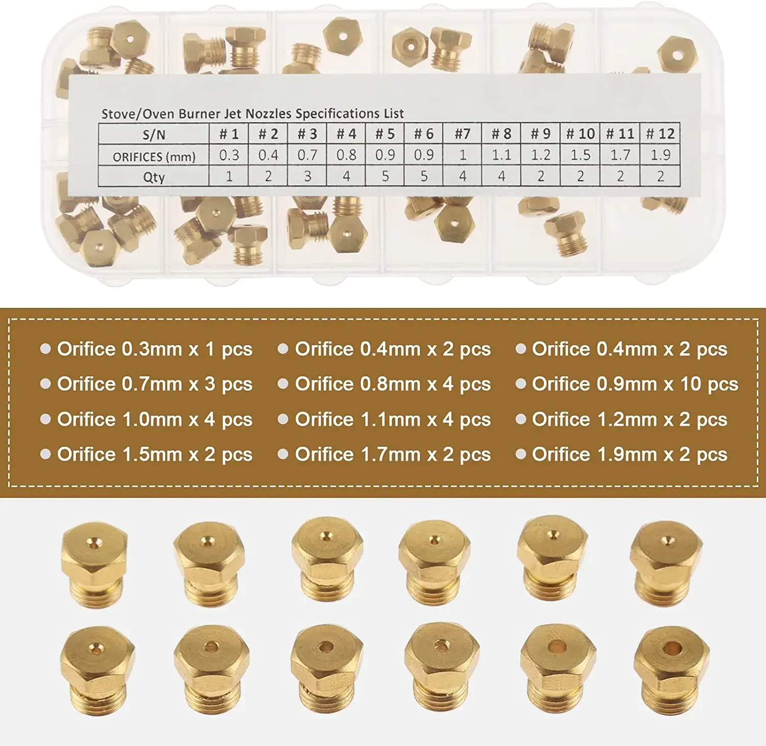 36pcs/1box Solid Brass LP Gas  - Steam Wand Tip 评论和价格