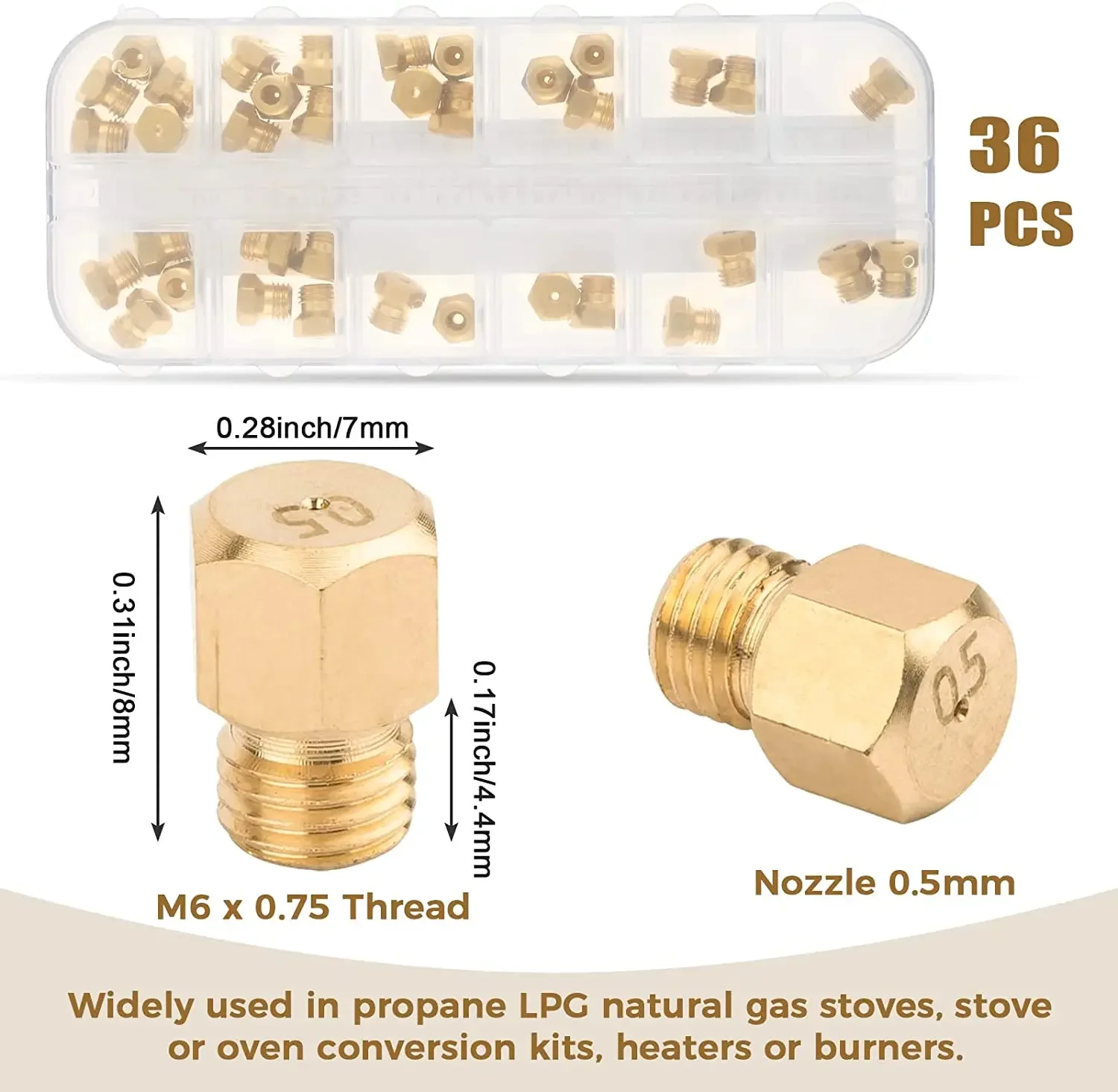 36pcs/1box Solid Brass LP Gas  - Steam Wand Tip 评论和价格